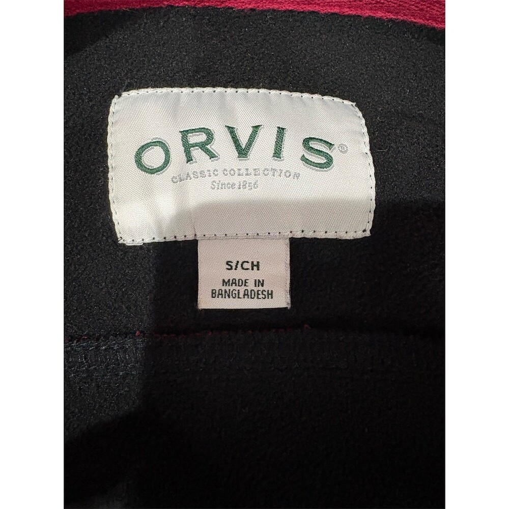 Orvis Jacket Womens Size S Red Black Buffalo Plaid Fleece Lined Snap Front - Picture 8 of 8